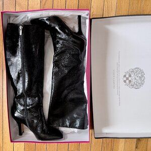 Vince Camuto Kalinder Black Patent Leather Knee-High Boots